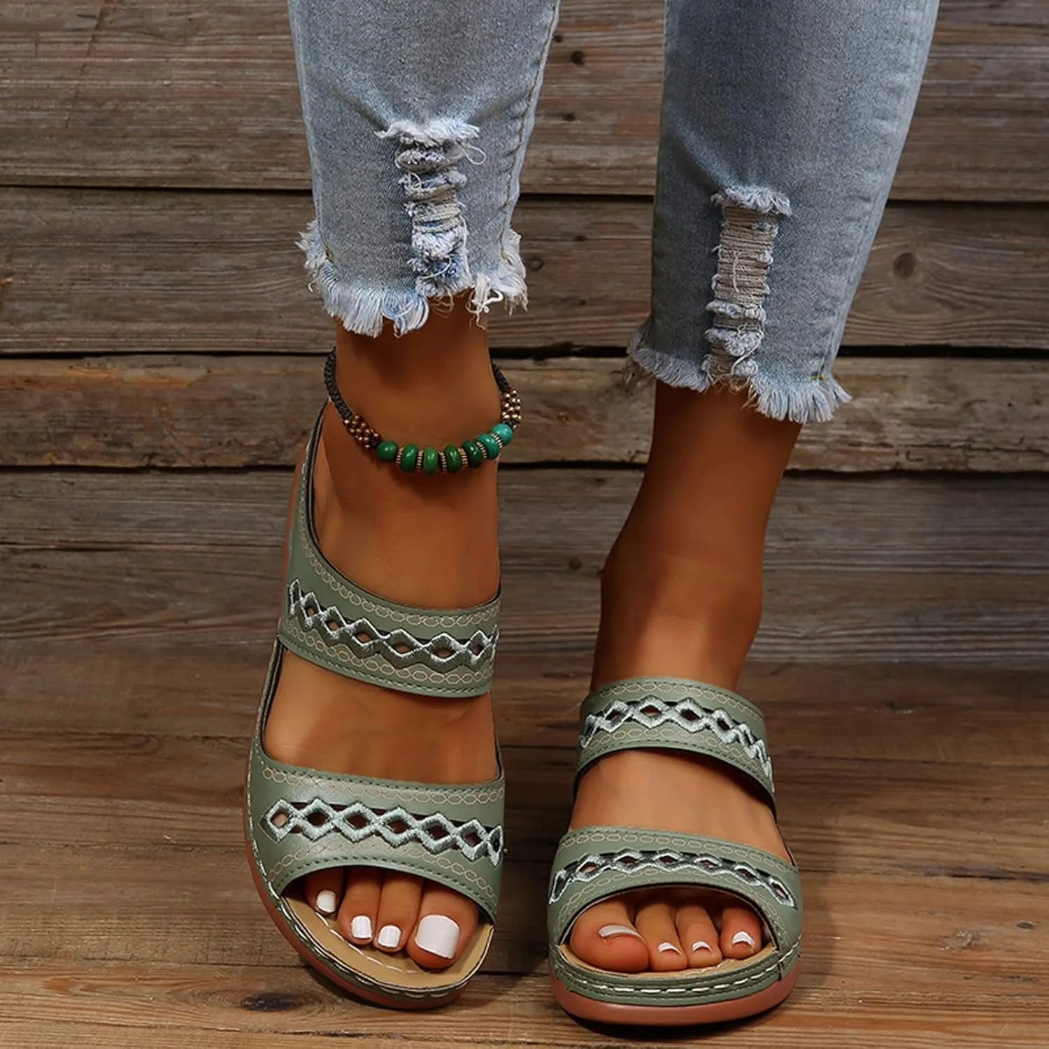 Arch Support Sandals Women's Black Flip Flops Beach Non Slip Sandal Ankle Strap Comfortable Dressy Wedge Arch Support Wedge Shoes for Woman Comfortable Platform Sandalia Ortopedica De Mujer