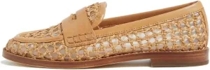 Arqa Womens Dark Brown Woven Loafers for Women Formal Work Office Business Slip on Low Heel Flats Dressy Casual Walking Round Toe Shoes Size 8