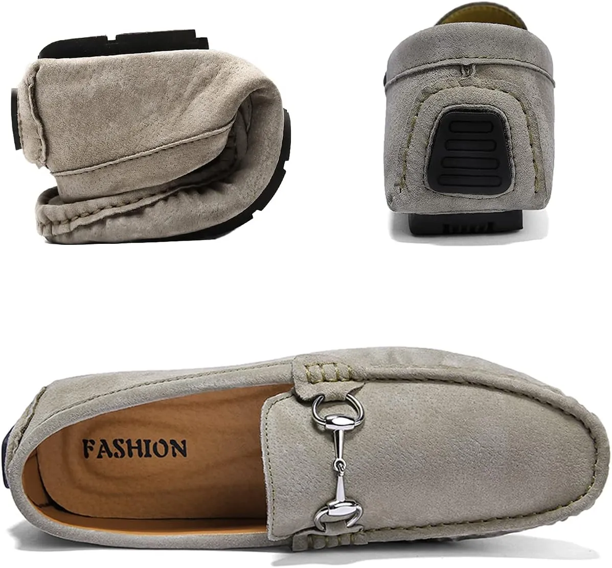 Asifn Men's Casual Leather Loafers Fashion Walking Flat Slip-On Lightweight Driving Shoes