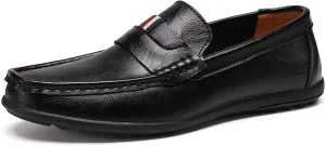 Asifn Men's Walking Leather Slip-on Business Office Loafers Comfort Casual Driving Shoes