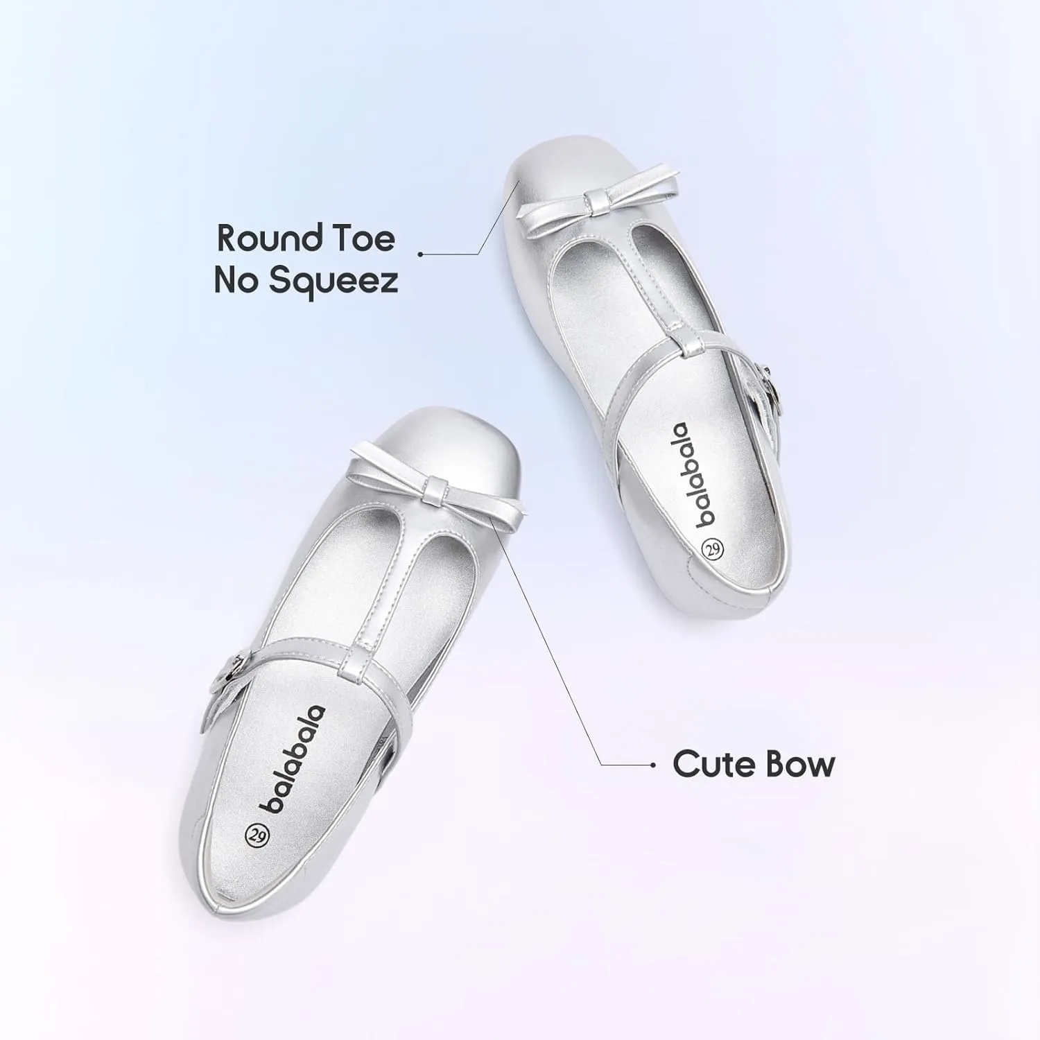 Balabala Toddler Girls Mary Jane Flats Ballet Shoes,Little Girl Princess Dress Shoes for School, Party and Wedding
