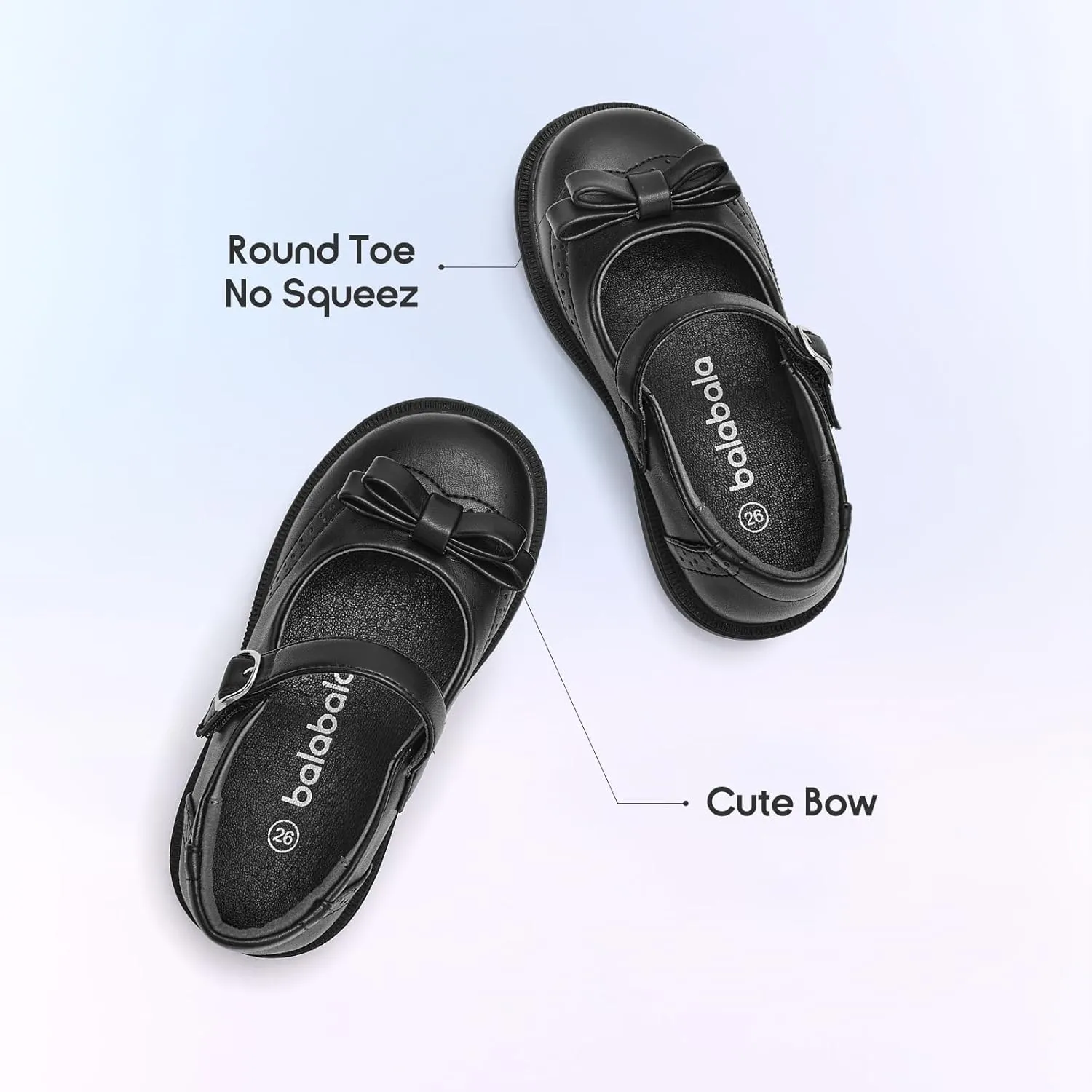 Balabala Toddler Girls Mary Jane Flats Ballet Shoes,Little Girl Princess Dress Shoes for School, Party and Wedding