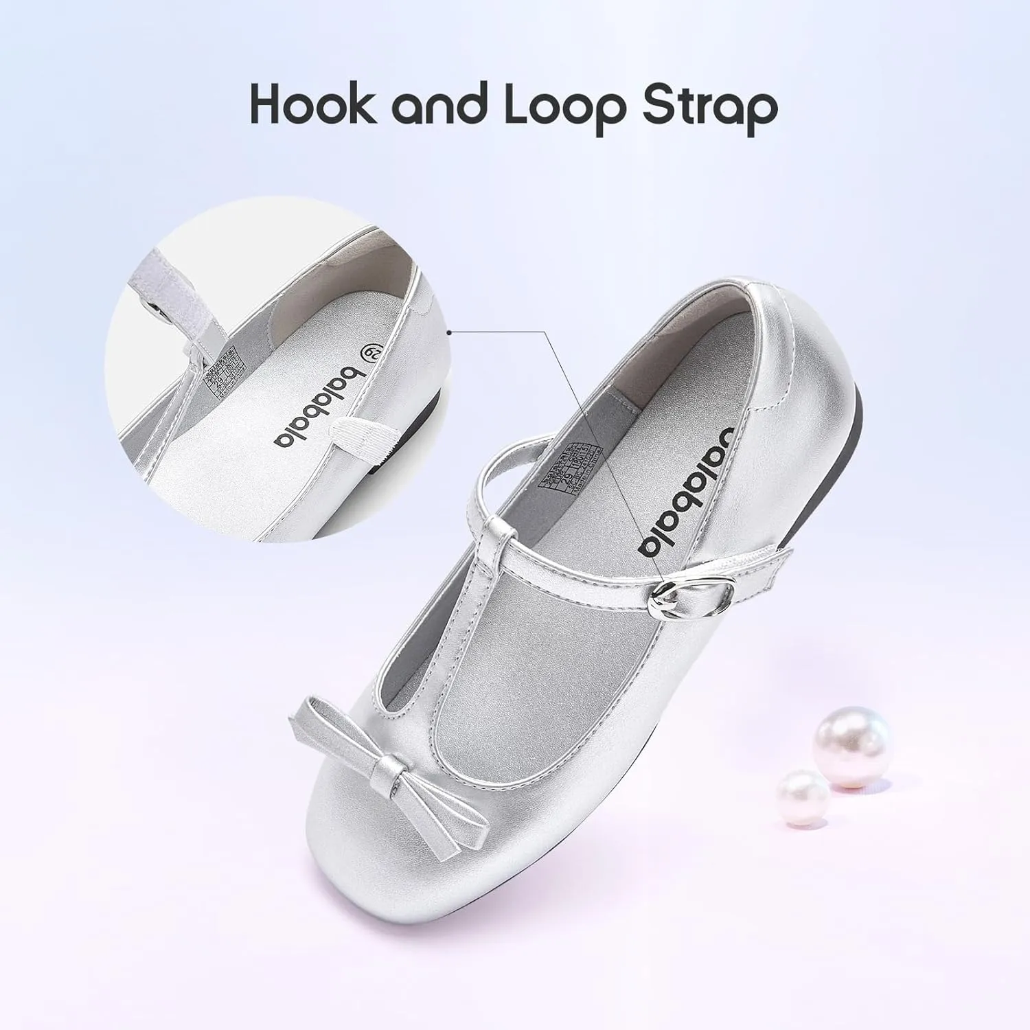 Balabala Toddler Girls Mary Jane Flats Ballet Shoes,Little Girl Princess Dress Shoes for School, Party and Wedding