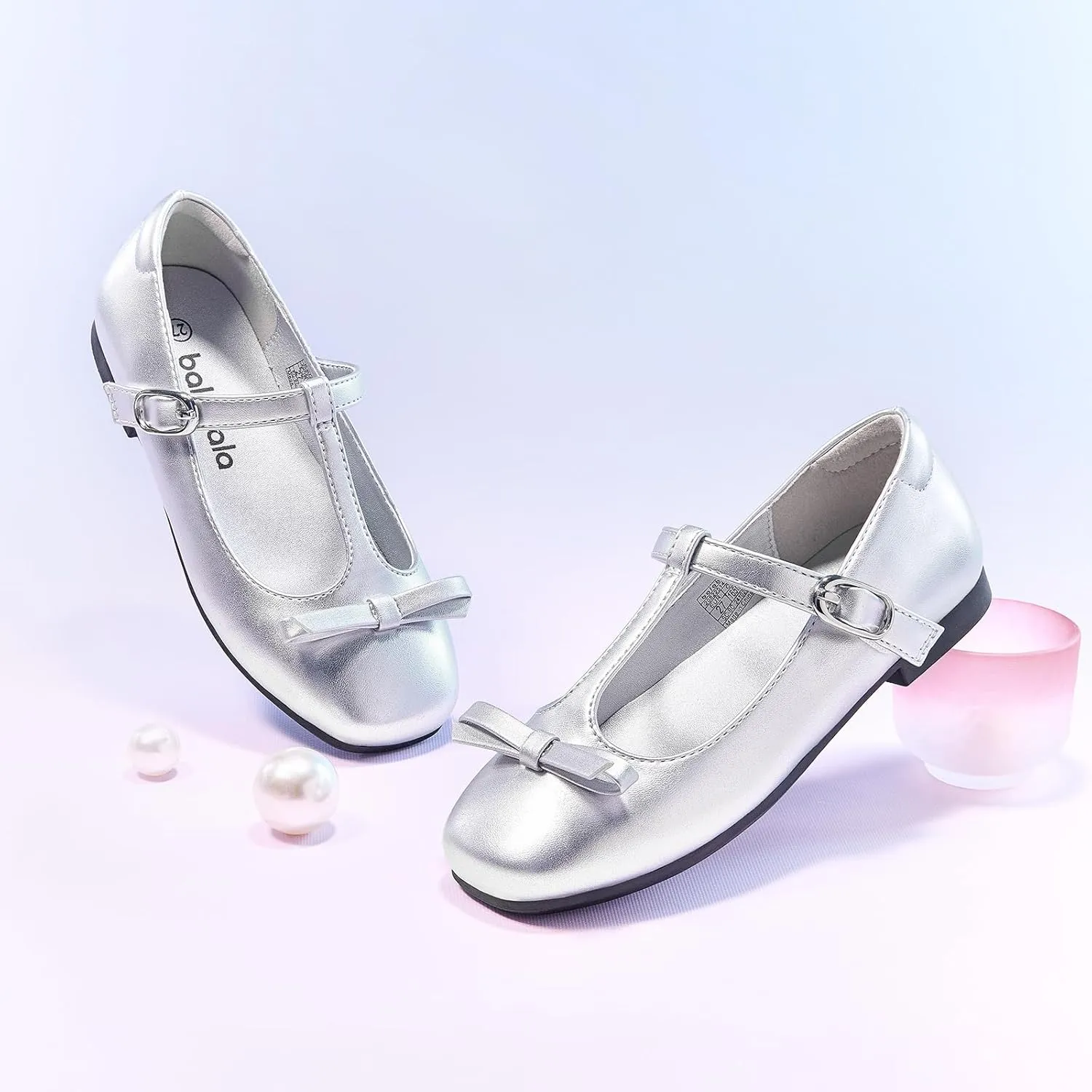 Balabala Toddler Girls Mary Jane Flats Ballet Shoes,Little Girl Princess Dress Shoes for School, Party and Wedding