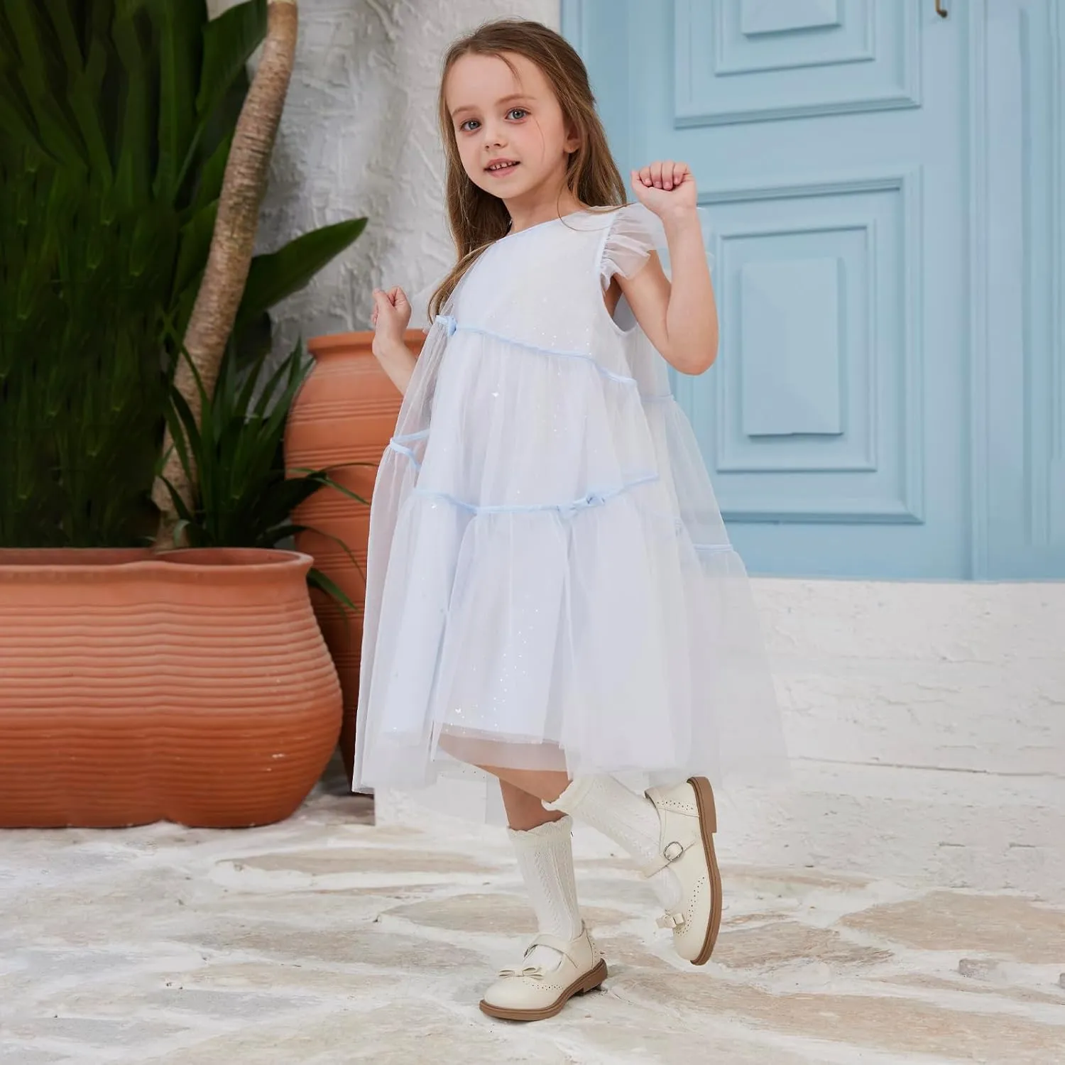 Balabala Toddler Girls Mary Jane Flats Ballet Shoes,Little Girl Princess Dress Shoes for School, Party and Wedding
