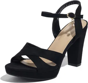 Block Heeled Platform Sandals Chunky Open Toe Shoes for Women