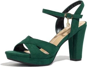 Block Heeled Platform Sandals Chunky Open Toe Shoes for Women