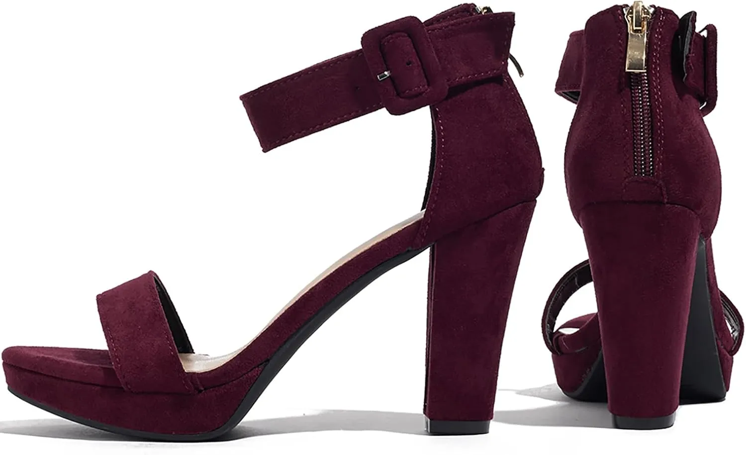 Block Heeled Platform Sandals Chunky Open Toe Shoes for Women