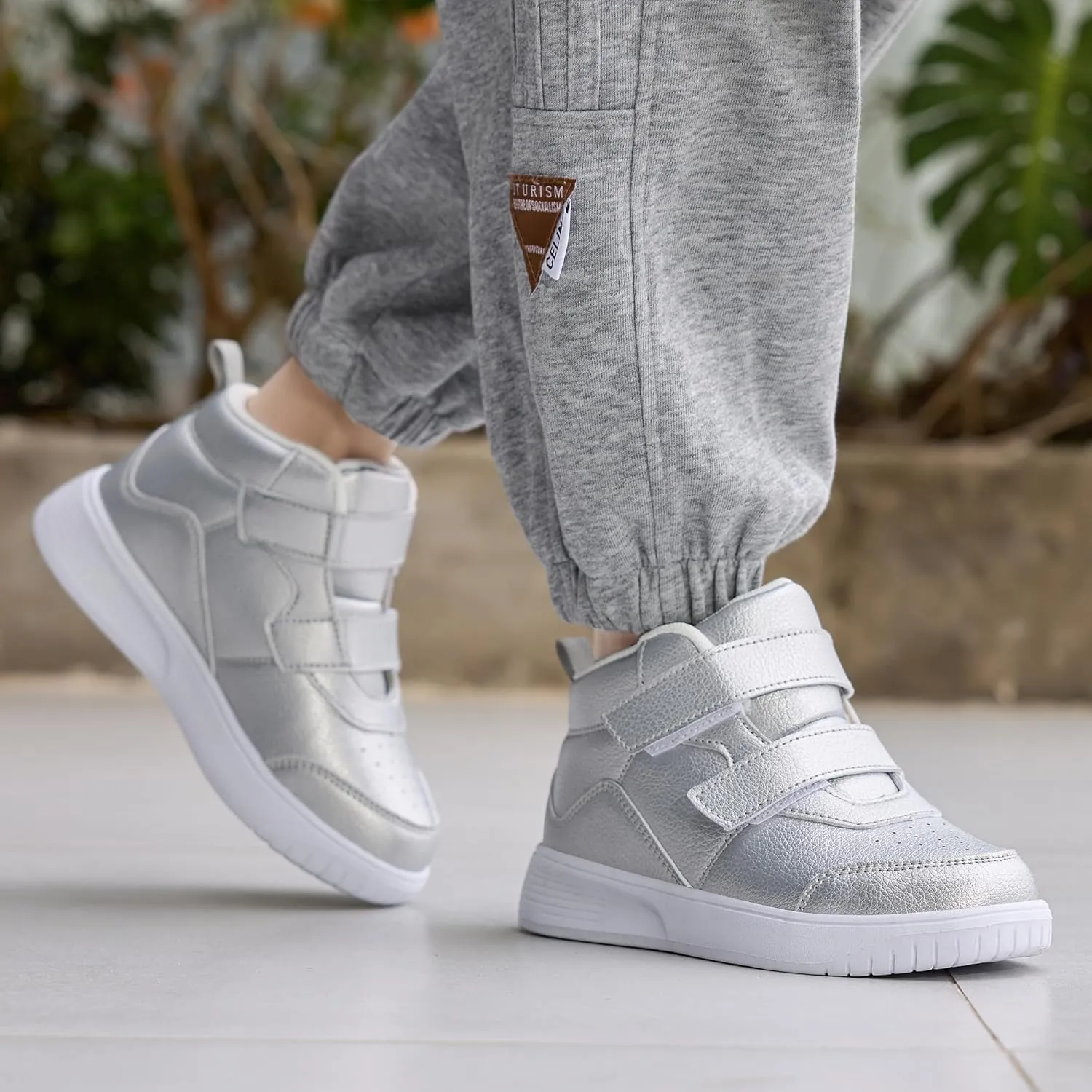 Boys High Top Sneakers Fashion Girls Shoes Lightweight Casual Kids Gym Shoes