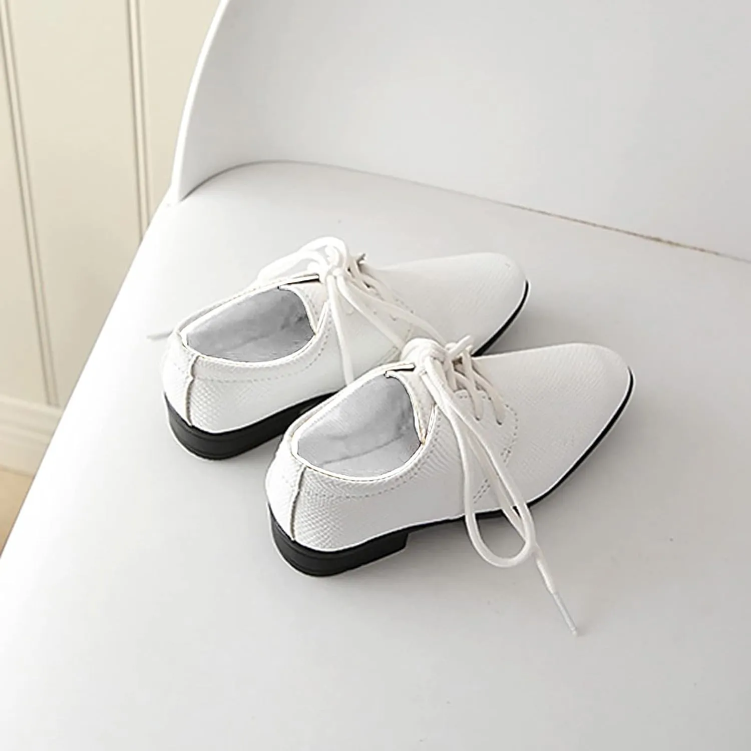 Boys Kids Toddler Leather Flat Performance Lace Up British 𝐒tyle Dress Shoes Big Kids Dance 𝐎xfords Loafers