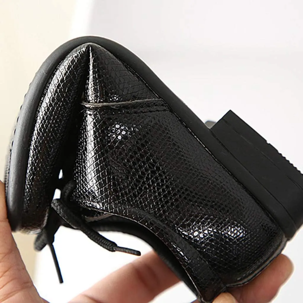 Boys Kids Toddler Leather Flat Performance Lace Up British 𝐒tyle Dress Shoes Big Kids Dance 𝐎xfords Loafers