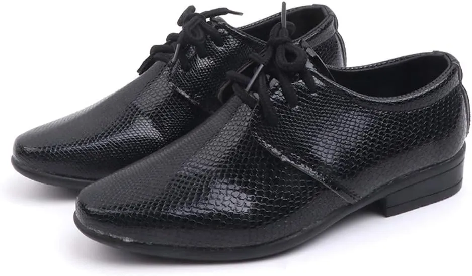 Boys Kids Toddler Leather Flat Performance Lace Up British 𝐒tyle Dress Shoes Big Kids Dance 𝐎xfords Loafers