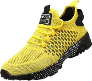 Breathable Athletic Sneakers Breathable Men's Casual Athletic Sneakers Lace-Up, Comfort Fit for All-Day Wear, Solid Color with Sporty Accents