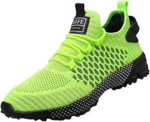 Breathable Athletic Sneakers Breathable Men's Casual Athletic Sneakers Lace-Up, Comfort Fit for All-Day Wear, Solid Color with Sporty Accents