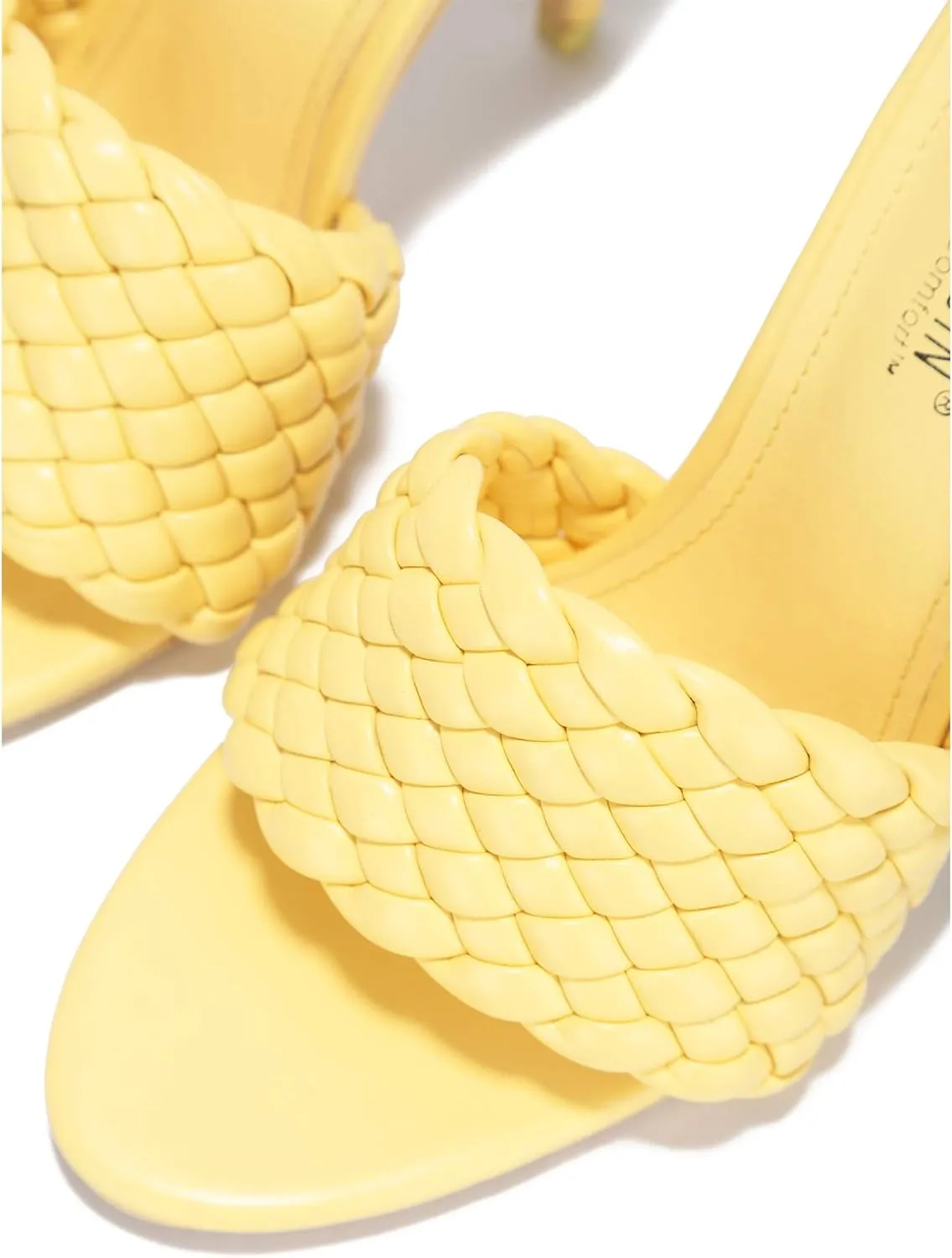 Cape Robbin Anson Sexy Woven High Heels for Women, Square Open Toe Shoes Heels