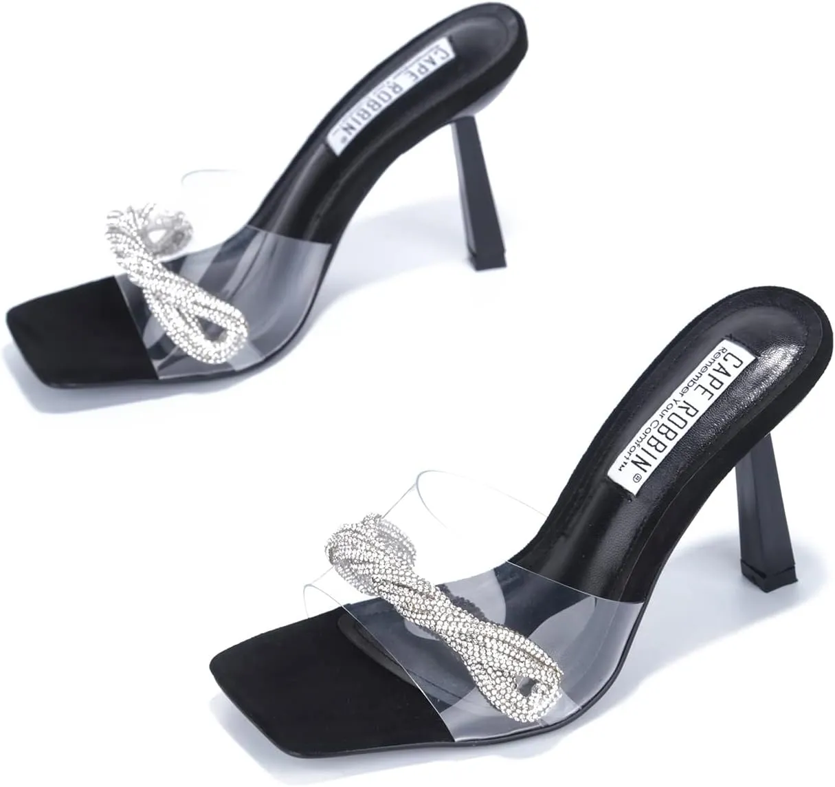 Cape Robbin Asia Sexy Stiletto High Heels for Women, Square Open Toe Shoes Heels