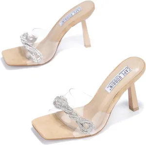 Cape Robbin Asia Sexy Stiletto High Heels for Women, Square Open Toe Shoes Heels