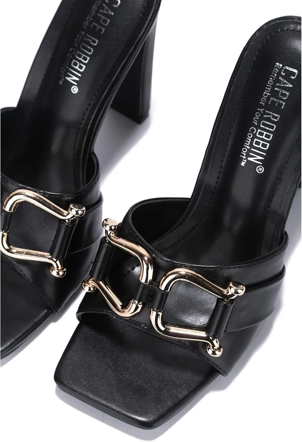 Cape Robbin Briar Sexy Stiletto High Heels for Women, Square Open Toe Shoes Heels