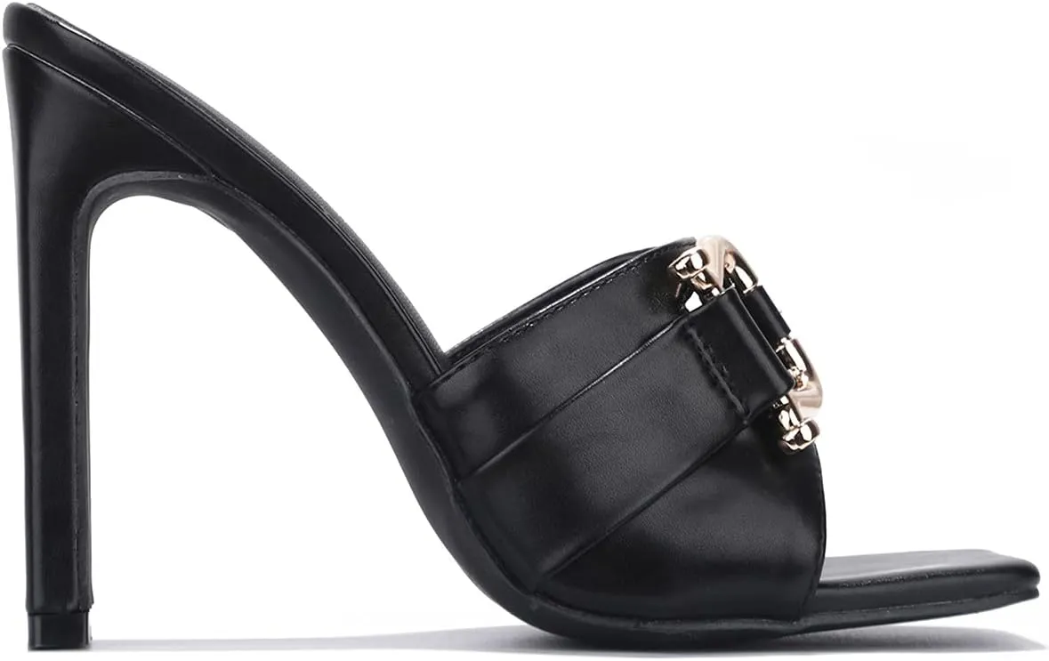 Cape Robbin Briar Sexy Stiletto High Heels for Women, Square Open Toe Shoes Heels