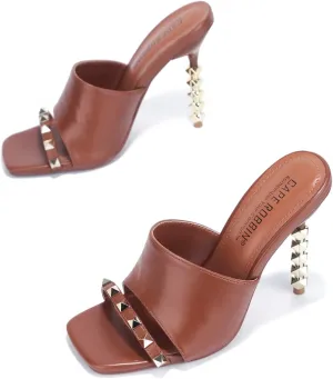 Cape Robbin Kamile Sexy Stiletto High Heels for Women, Square Open Toe Shoes Heels