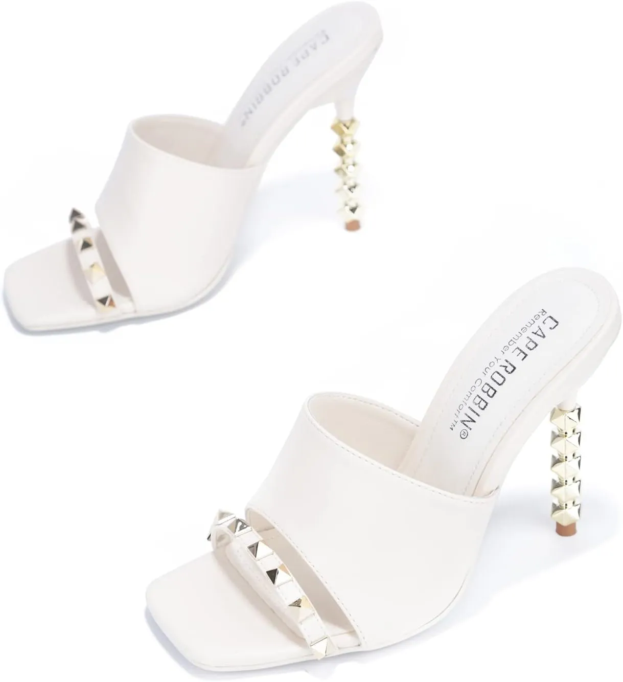 Cape Robbin Kamile Sexy Stiletto High Heels for Women, Square Open Toe Shoes Heels