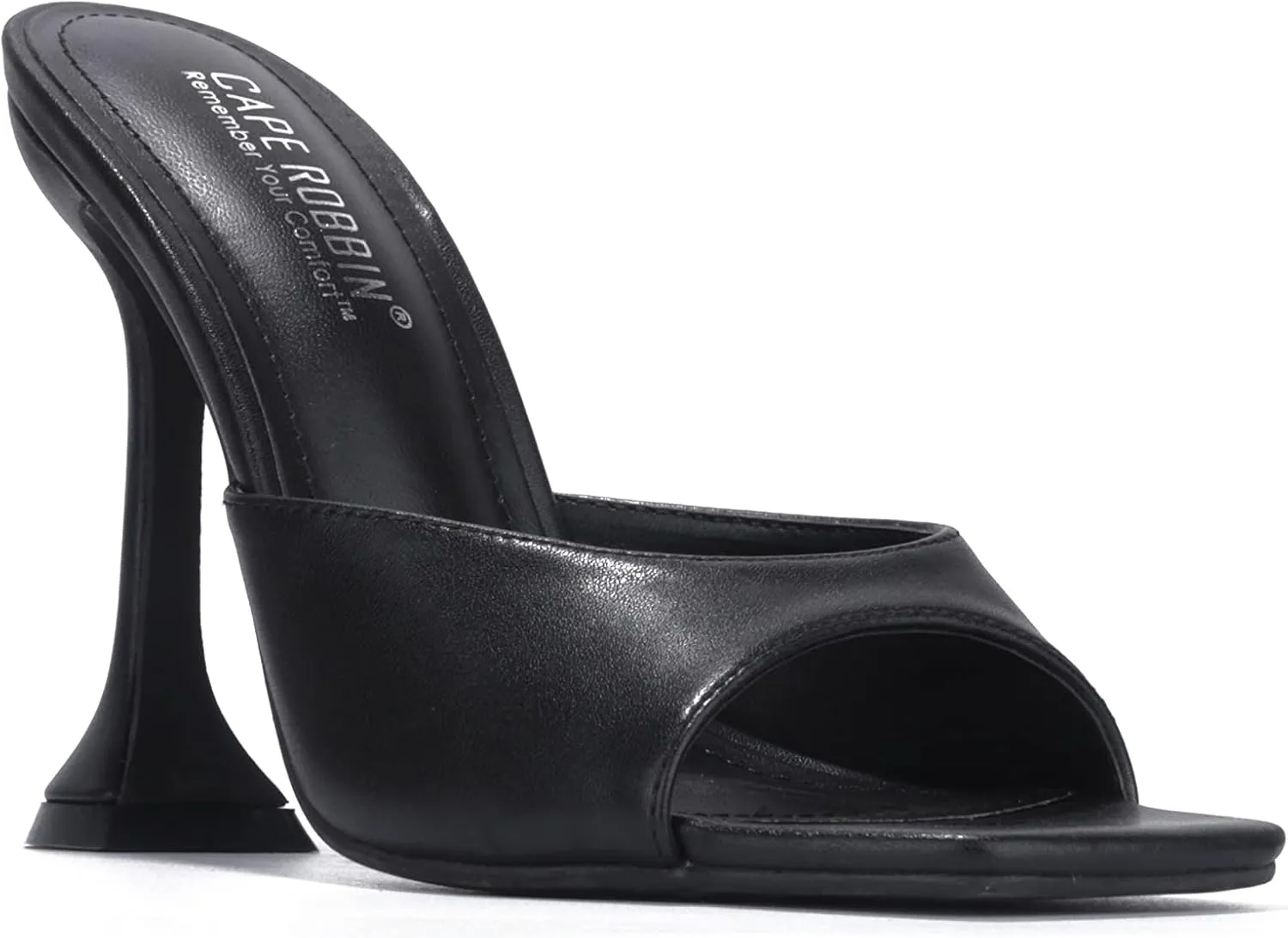 Cape Robbin Lithe Sexy High Heels for Women, Square Open Toe Shoes Heels