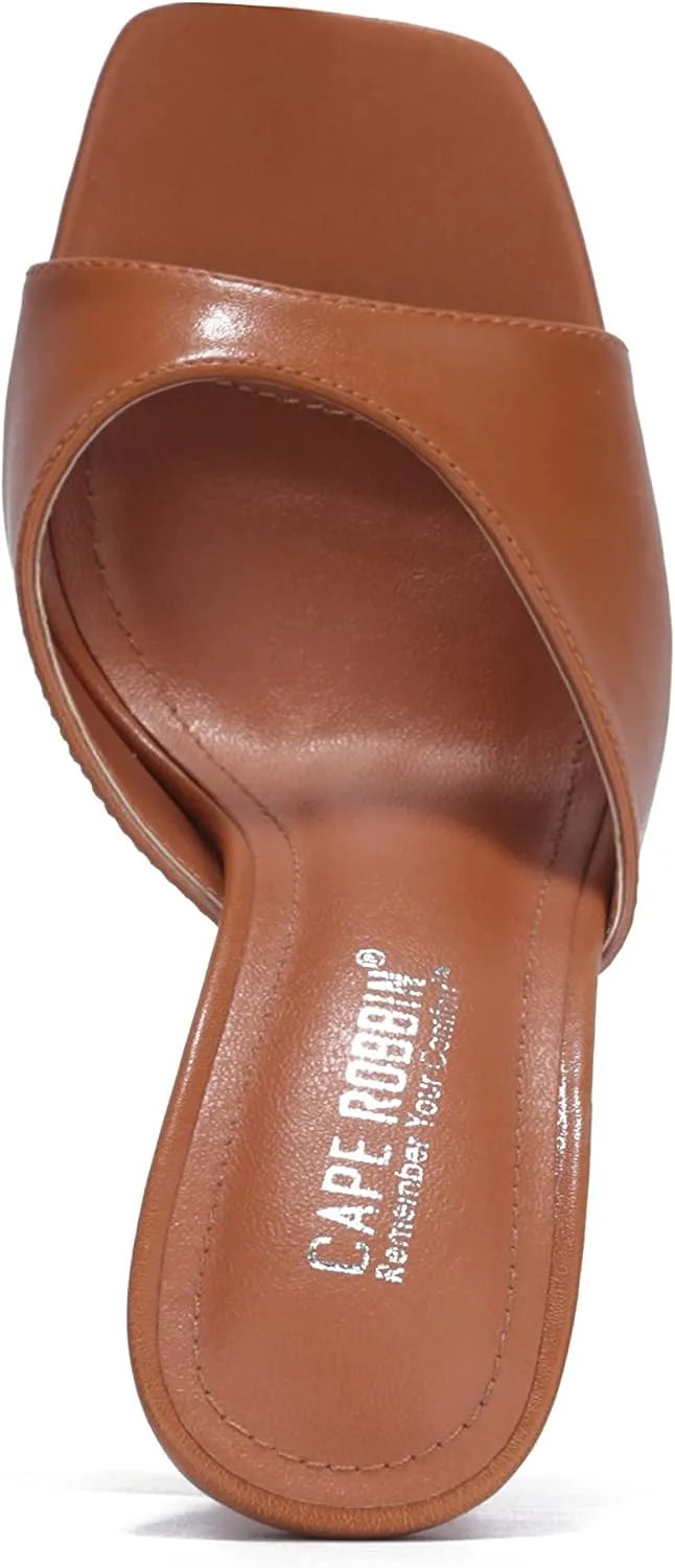 Cape Robbin Lithe Sexy High Heels for Women, Square Open Toe Shoes Heels