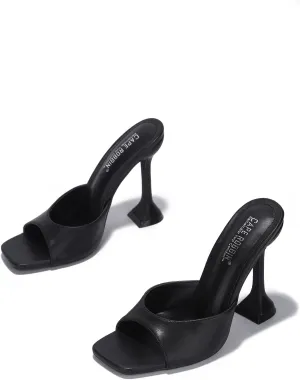 Cape Robbin Lithe Sexy High Heels for Women, Square Open Toe Shoes Heels