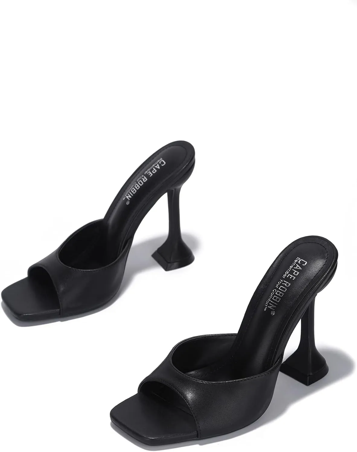 Cape Robbin Lithe Sexy High Heels for Women, Square Open Toe Shoes Heels