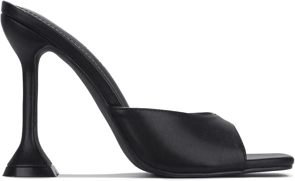 Cape Robbin Lithe Sexy High Heels for Women, Square Open Toe Shoes Heels