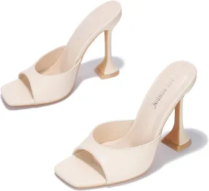 Cape Robbin Lithe Sexy High Heels for Women, Square Open Toe Shoes Heels