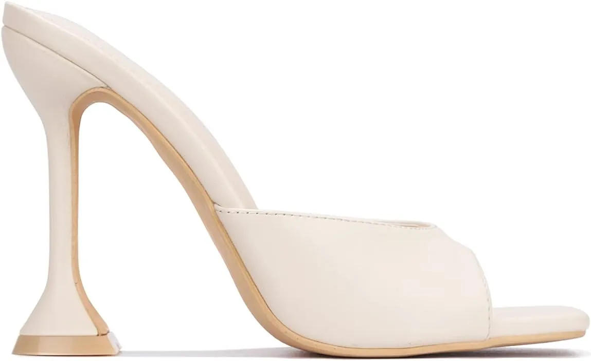 Cape Robbin Lithe Sexy High Heels for Women, Square Open Toe Shoes Heels
