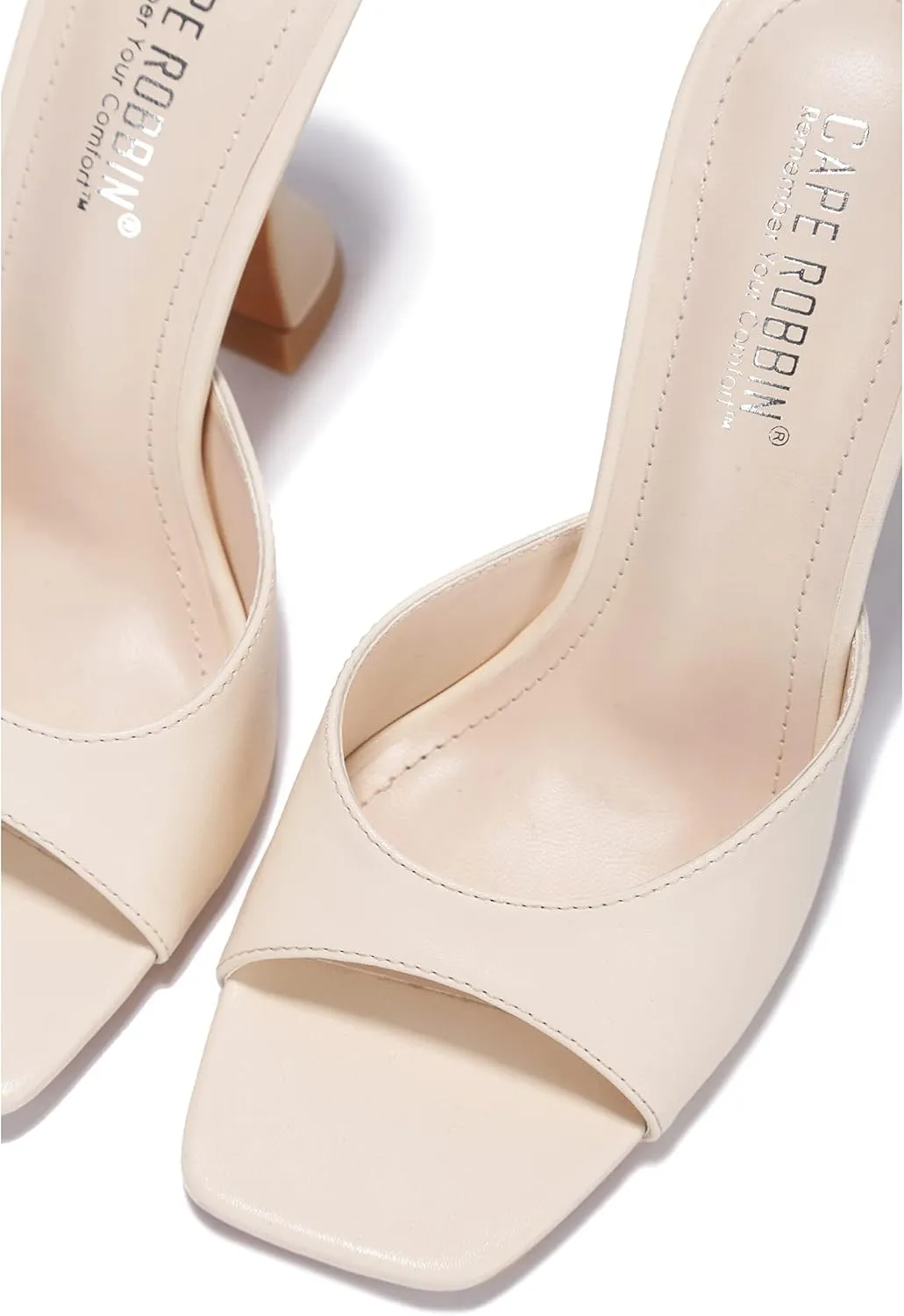 Cape Robbin Lithe Sexy High Heels for Women, Square Open Toe Shoes Heels