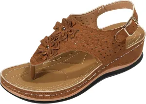 Cathalem Summer Sandals for Women 2024 Orthopedic Flip Flops Arch Support Ladies Lightweight Slip On Beach Sandals