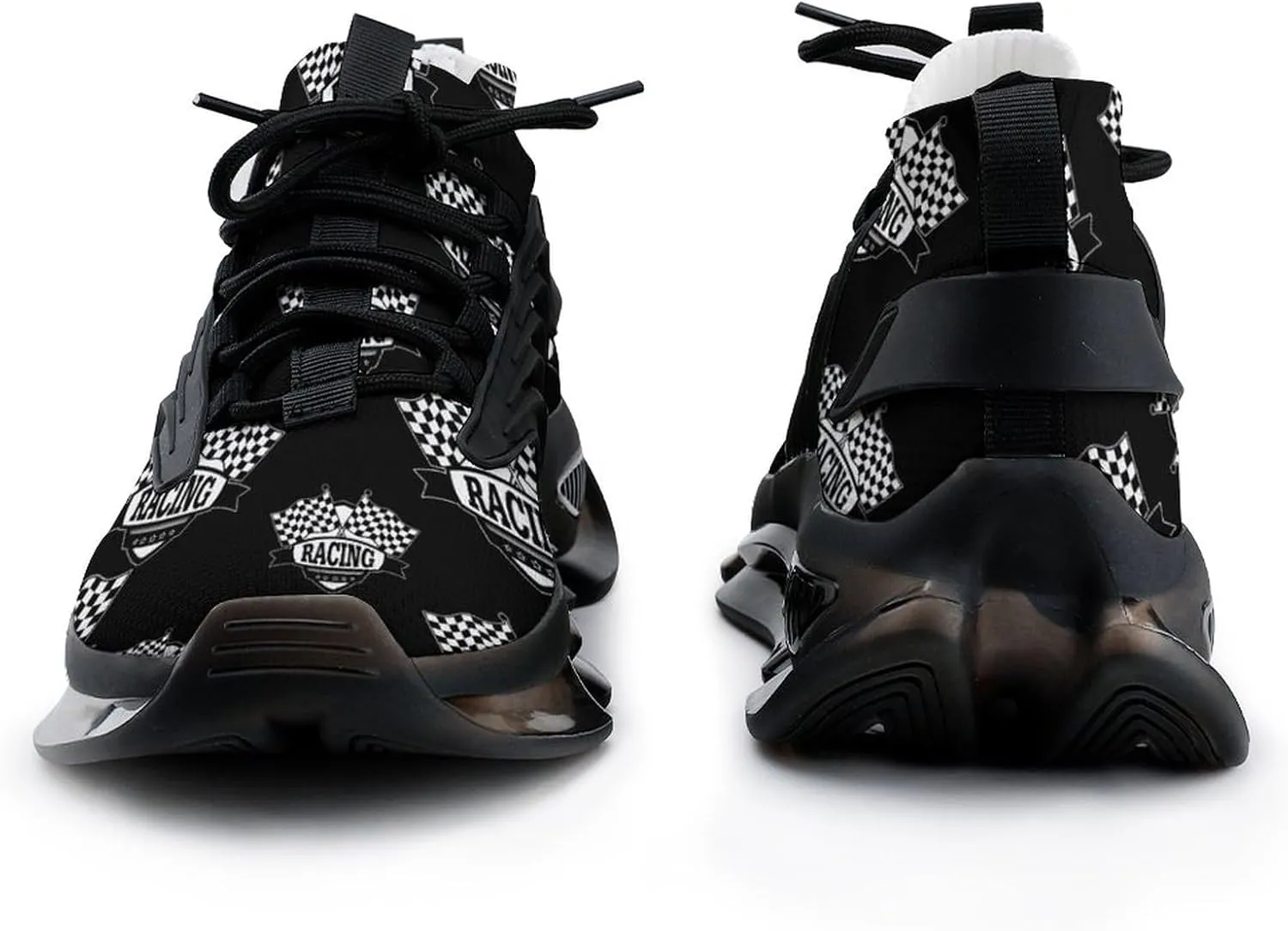 Checkered Flags Race Car Flag Women's Running Shoes Non Slip Breathable Sneakers for Walking Travel