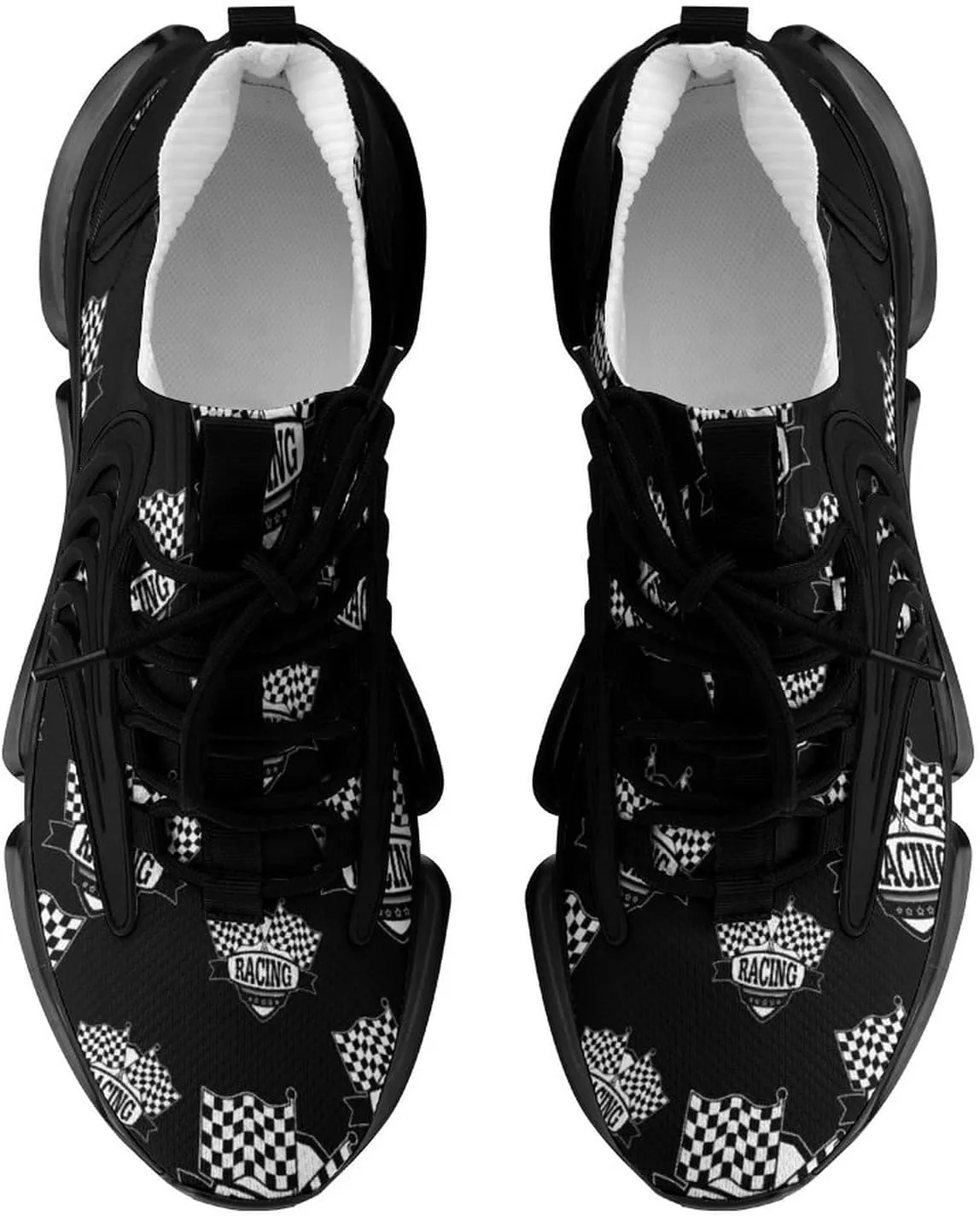 Checkered Flags Race Car Flag Women's Running Shoes Non Slip Breathable Sneakers for Walking Travel