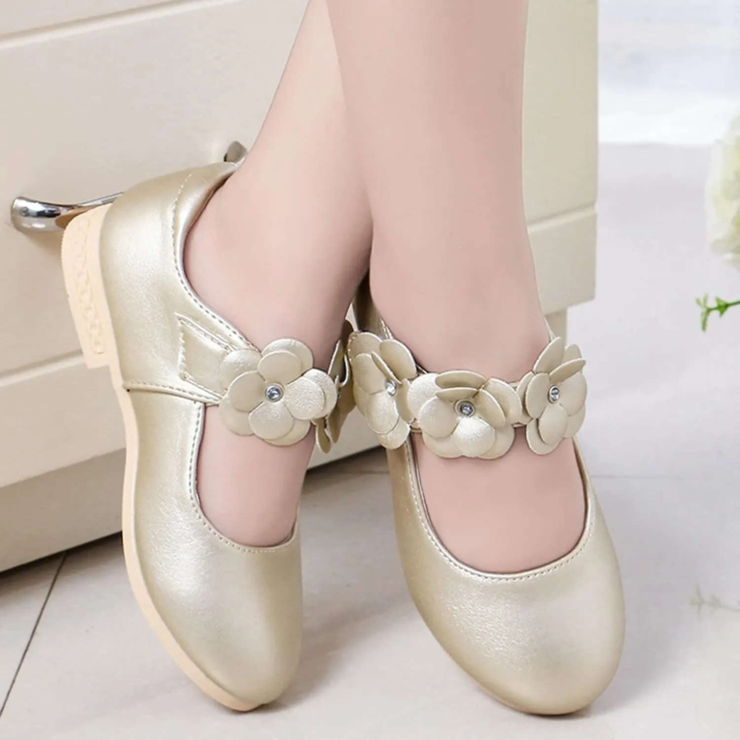 Children Shoes White Leather Shoes Bowknot Girls Princess Shoes Single Shoes Performance Shoes baby girl clothes