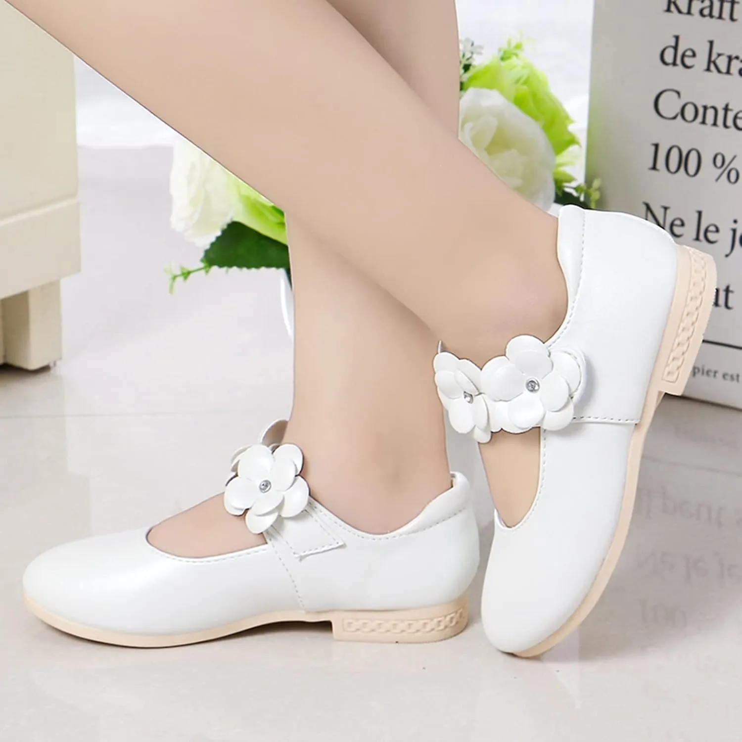 Children Shoes White Leather Shoes Bowknot Girls Princess Shoes Single Shoes Performance Shoes baby girl clothes
