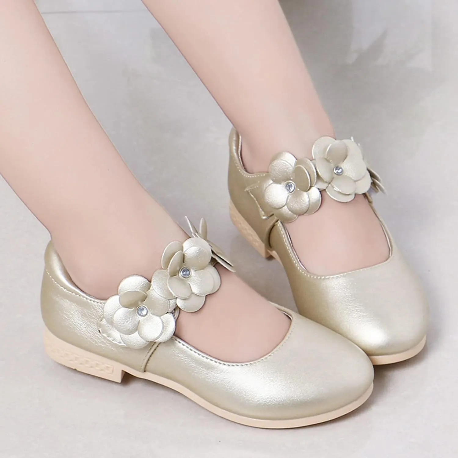 Children Shoes White Leather Shoes Bowknot Girls Princess Shoes Single Shoes Performance Shoes baby girl clothes