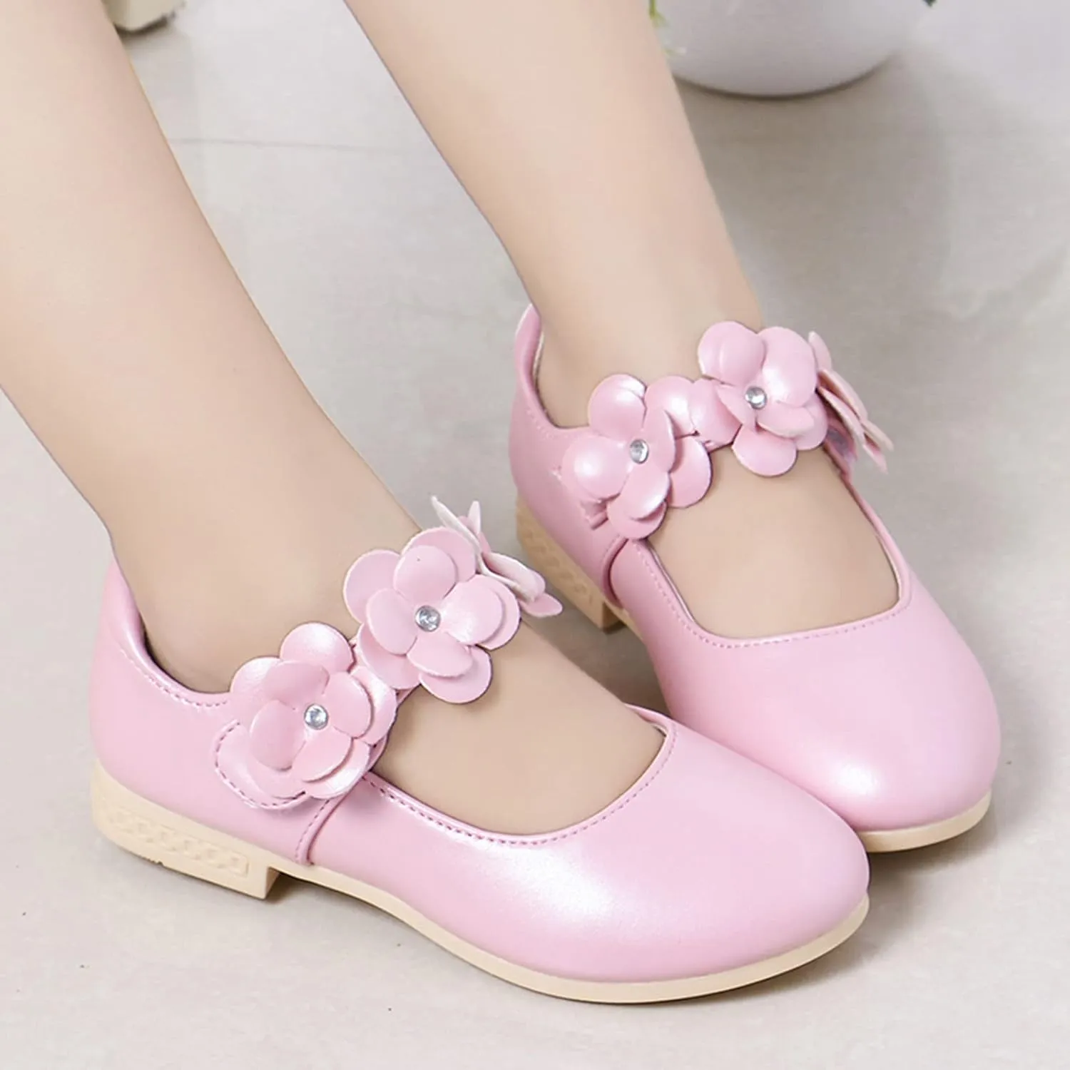 Children Shoes White Leather Shoes Bowknot Girls Princess Shoes Single Shoes Performance Shoes baby girl clothes