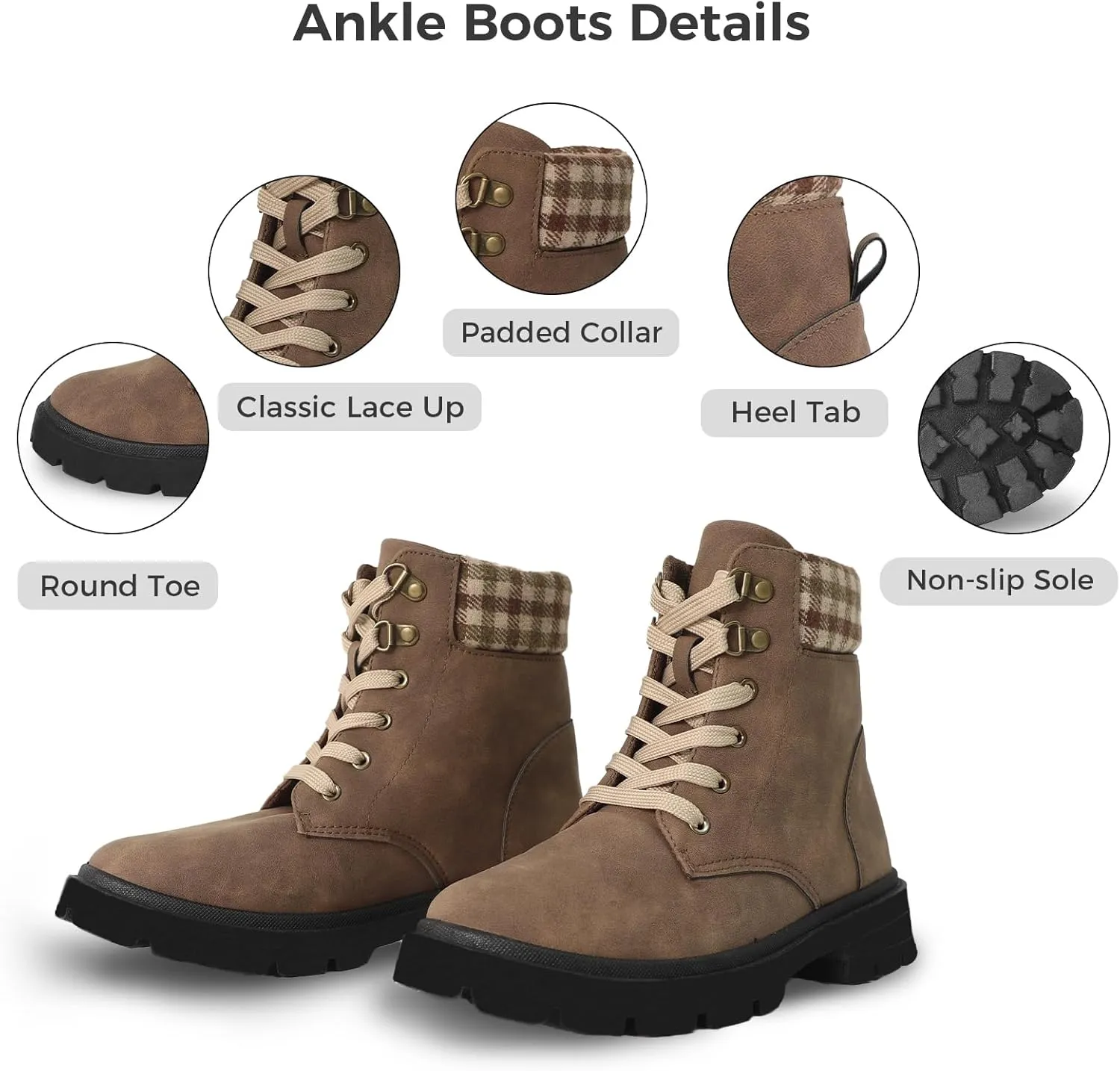 CHINMOON Women's Waterproof Backpacking Boots Non Slip Ankle Hiking Casual Shoes