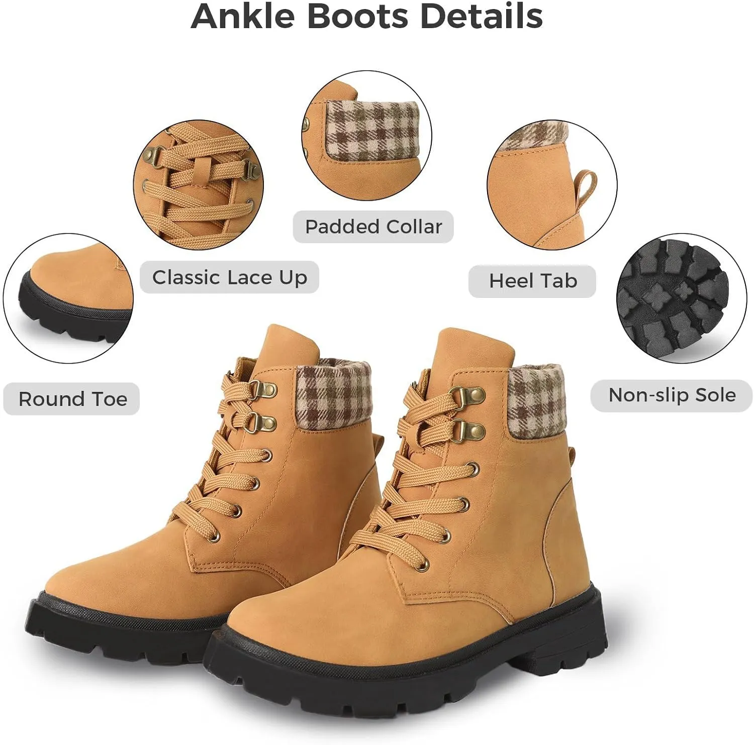 CHINMOON Women's Waterproof Backpacking Boots Non Slip Ankle Hiking Casual Shoes
