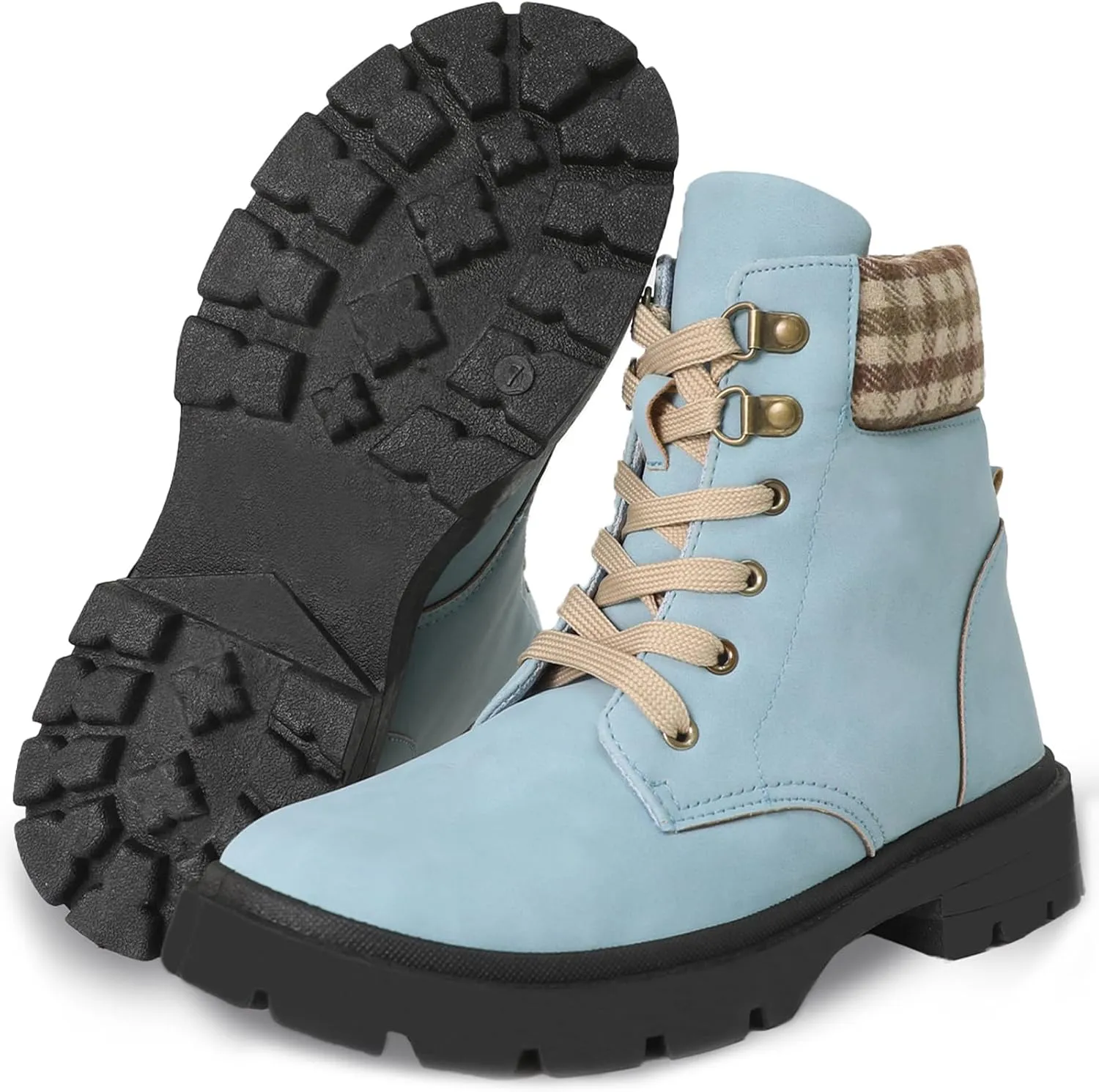 CHIN·MOON Women's Waterproof Backpacking Boots Non Slip Ankle Hiking Casual Shoes
