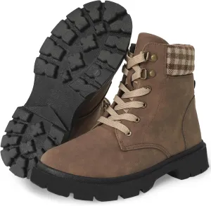 CHIN·MOON Women's Waterproof Backpacking Boots Non Slip Ankle Hiking Casual Shoes