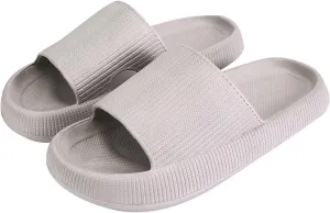 Cloud Slides for Women and Men, Platform Slides Slippers Pillow Slippers with Arch Support Women Shower Sandals House Shoes Indoor Outdoor Slip On Sandals Comfortable Waterproof Unisex