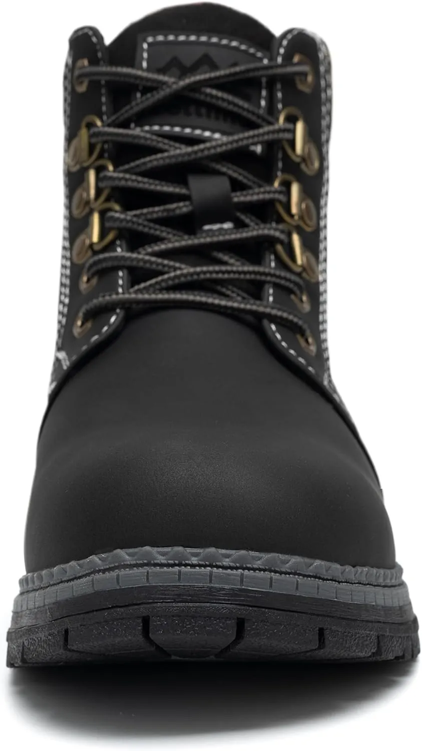 COTTIMO Snow Hiking Winter Boots for Women - Casual Brown Combat Work Boot - Non-slip Fur-Lined Ankle Boots - Fashion Boots Waterproof Leather Shoes