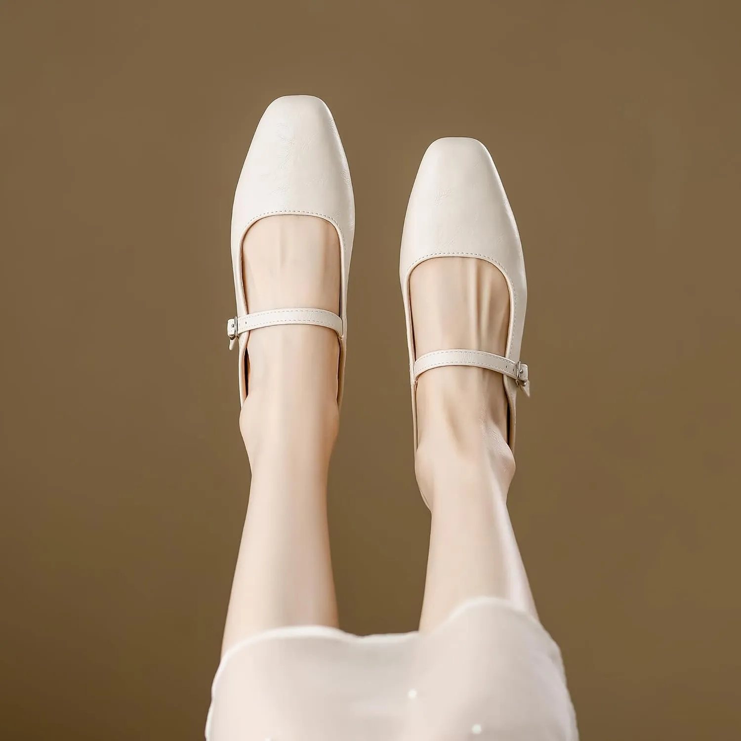 Dear Time Women's Closed Toe Mary Jane Backless Flats Slip-on Mules Casual Comfortable Shoes