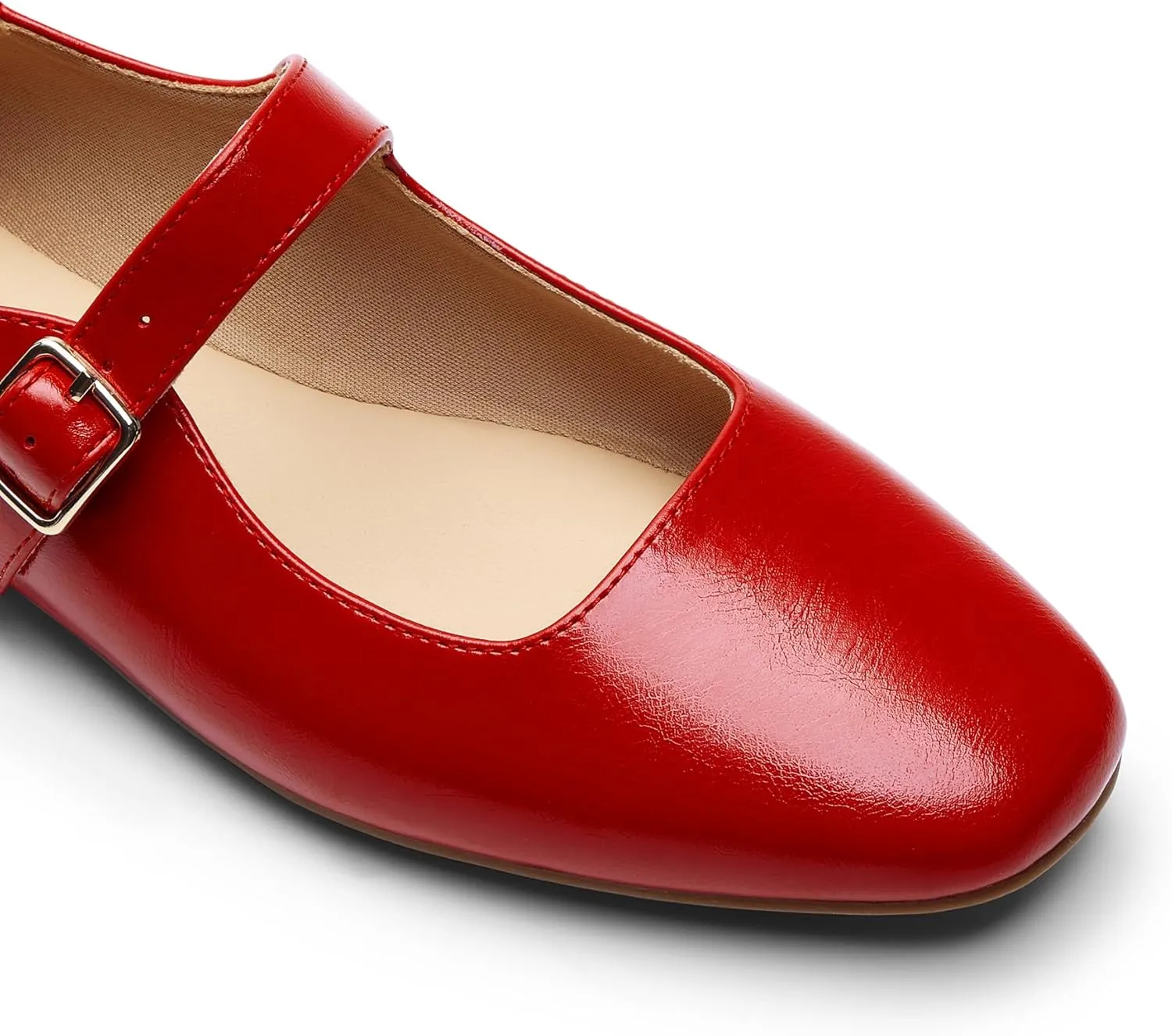 DREAM PAIRS Women's Silver Square Toe Mary Jane Flats: Comfortable Casual Slip On Dress Shoes with Buckle Strap for Women's Daily Wear