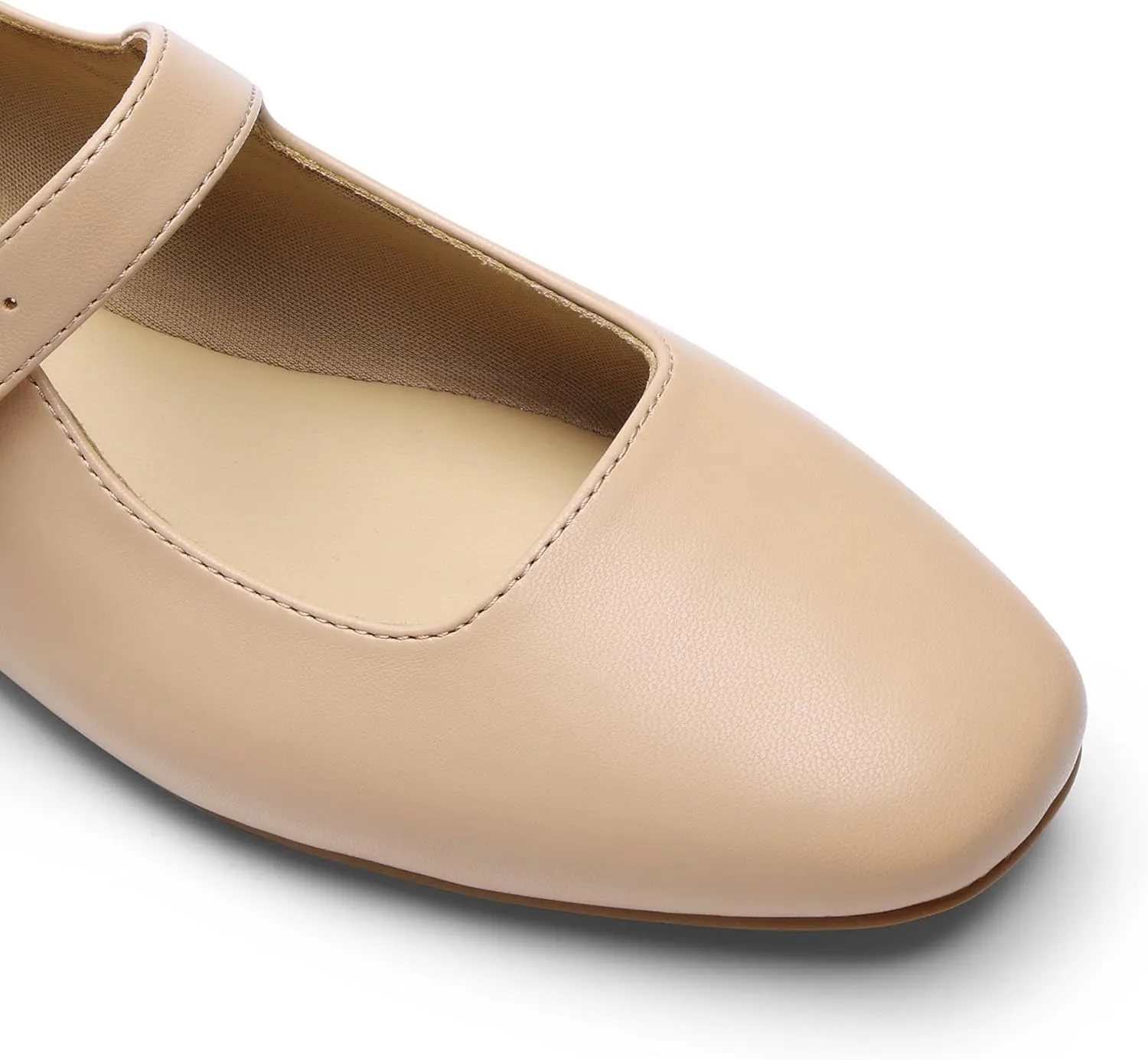 DREAM PAIRS Women's Silver Square Toe Mary Jane Flats: Comfortable Casual Slip On Dress Shoes with Buckle Strap for Women's Daily Wear