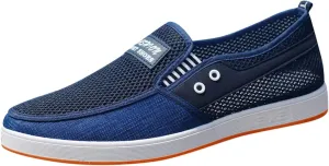 Fashion All Season Men Casual Shoes Flat Non Slip Sole Mesh Breathable and Lightweight Comfortable Slip Casual Wear Men